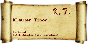 Klauber Tibor névjegykártya